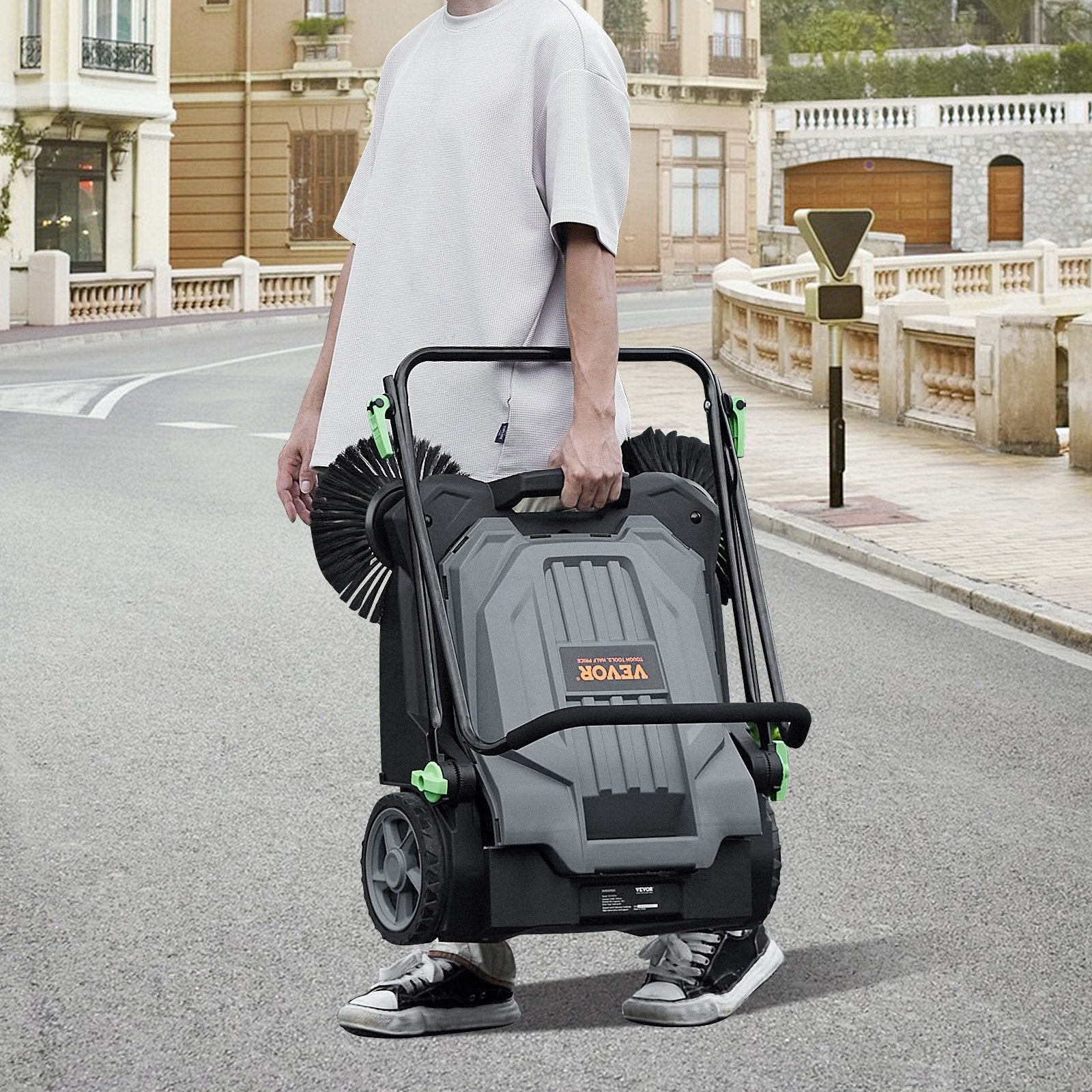 Walk-behind Hand Push Floor Sweeper 25.6" Width 5 Gallon Waste Container V952-BXSQSC55JL26E5I64V0