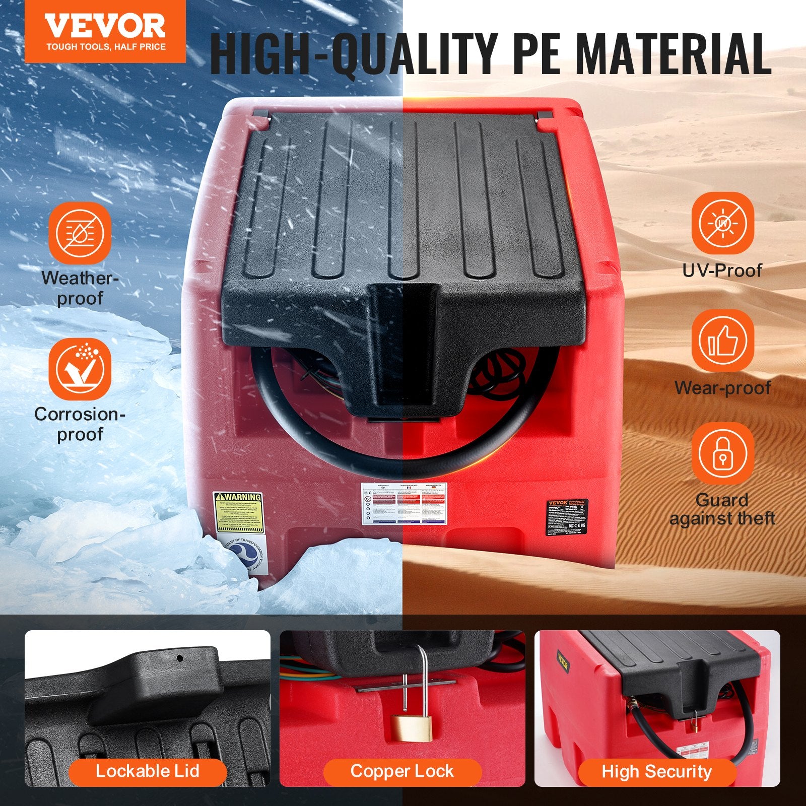 Portable Diesel & Gasoline Tank, 182L, 10.6 GPM Flow Rate, Diesel Fuel Tank with Electric Transfer Pump, 4 m V952-BXSRYXHSSL48HT1Z8V9