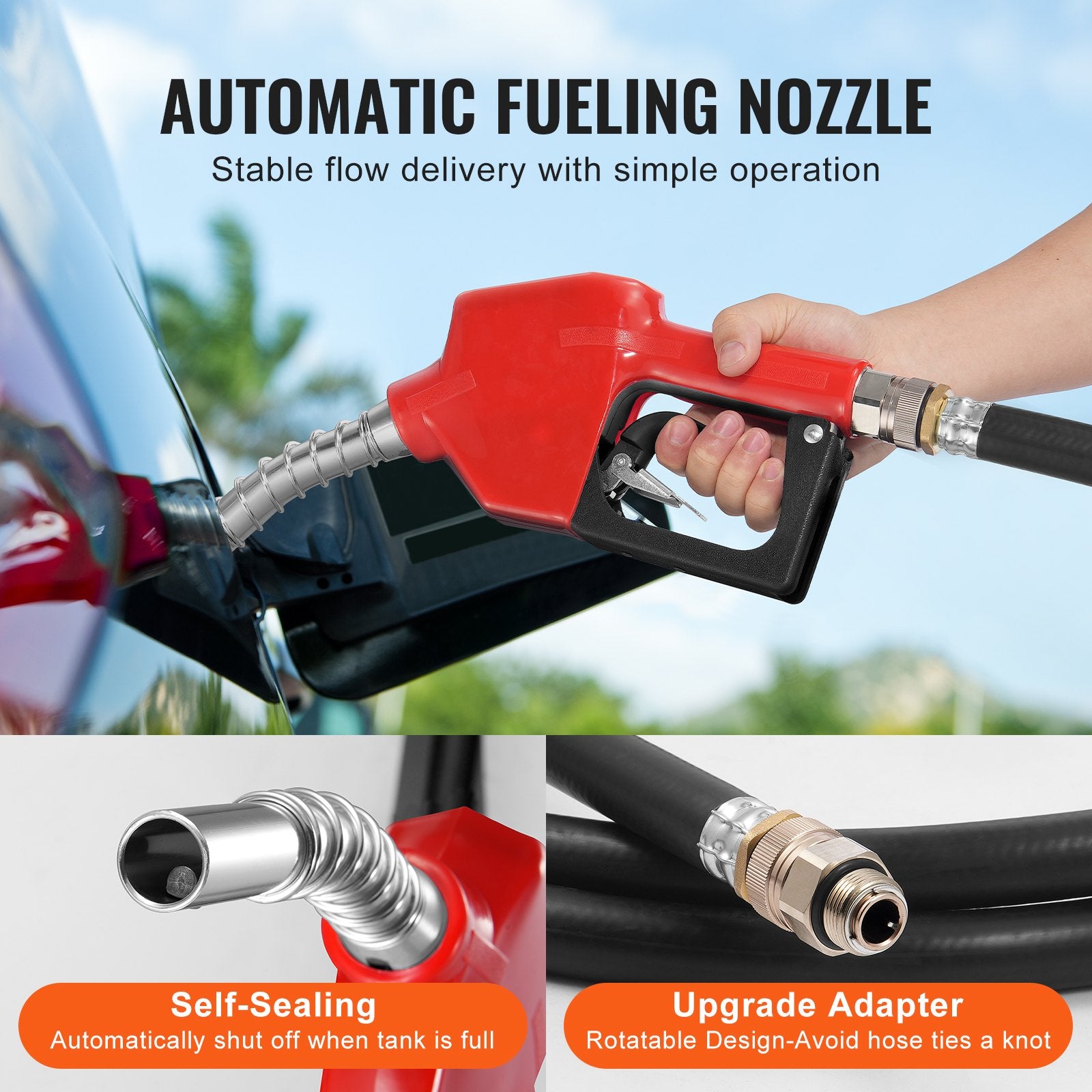 Portable Diesel & Gasoline Tank, 182L, 10.6 GPM Flow Rate, Diesel Fuel Tank with Electric Transfer Pump, 4 m V952-BXSRYXHSSL48HT1Z8V9