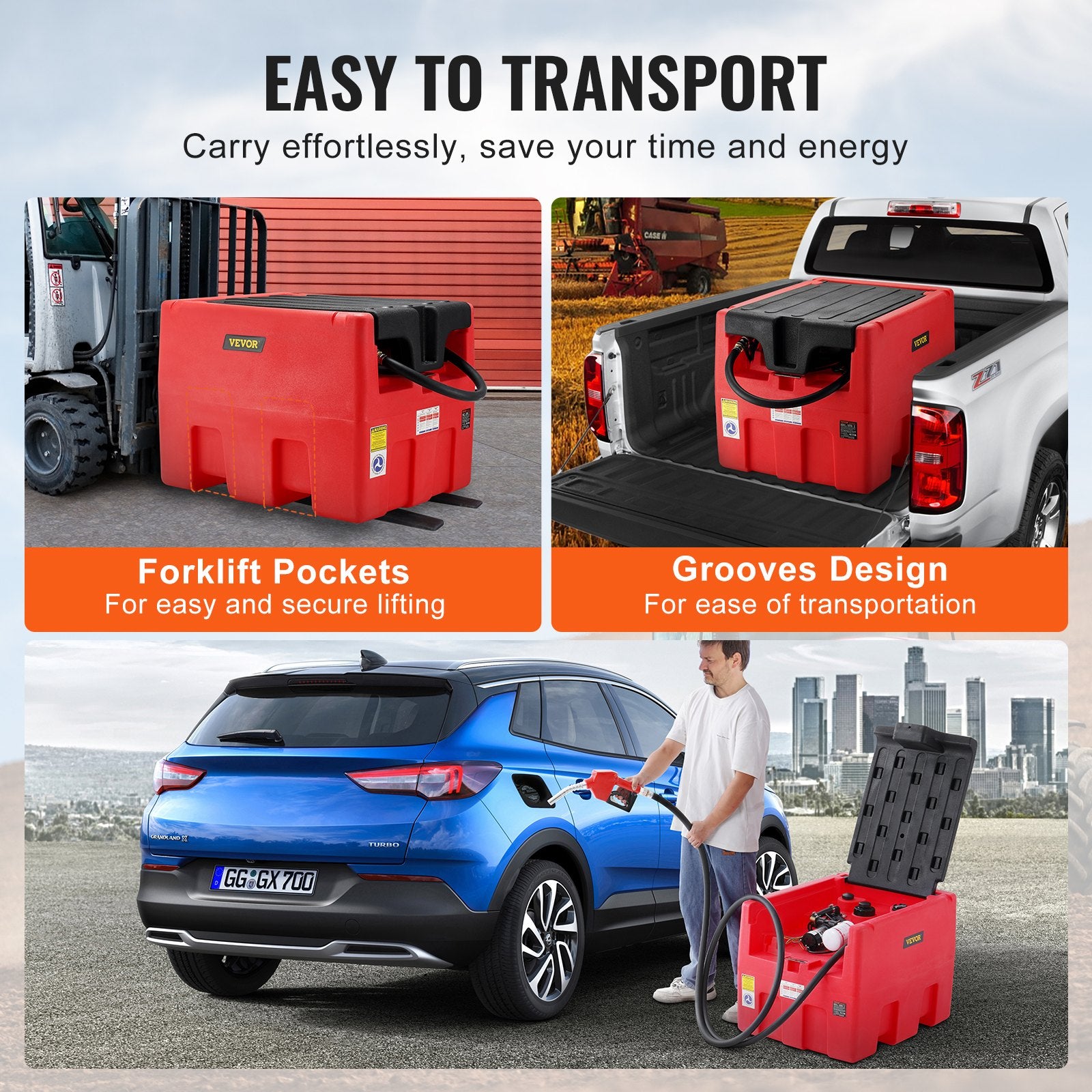 Portable Diesel & Gasoline Tank, 182L, 10.6 GPM Flow Rate, Diesel Fuel Tank with Electric Transfer Pump, 4 m V952-BXSRYXHSSL48HT1Z8V9