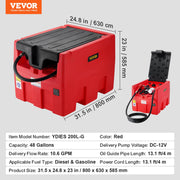Portable Diesel & Gasoline Tank, 182L, 10.6 GPM Flow Rate, Diesel Fuel Tank with Electric Transfer Pump, 4 m V952-BXSRYXHSSL48HT1Z8V9