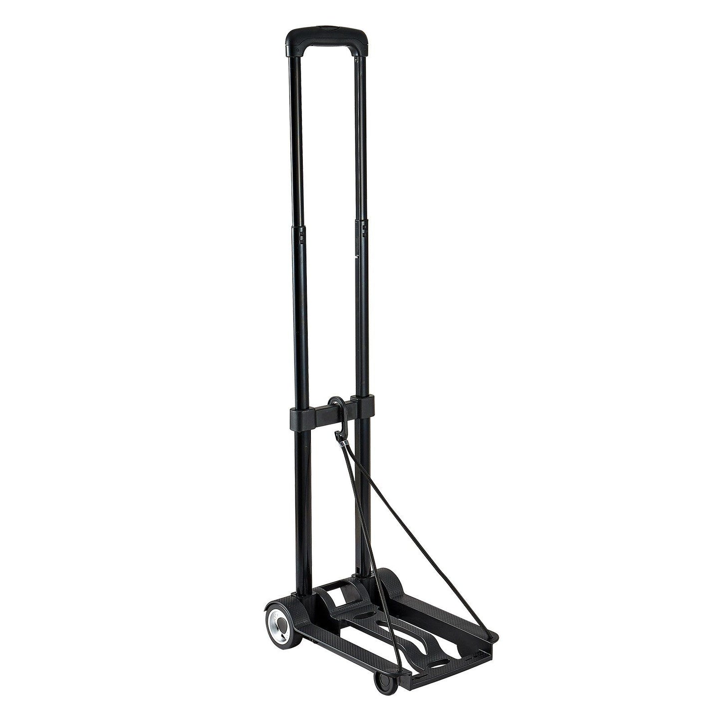 Folding Hand Truck, 49.9 kg Load Capacity, Collapsible Luggage Cart with 2 Wheels & 1 Elastic Rope, Utility V952-BXSTHCHS2G11BKSTN001V0