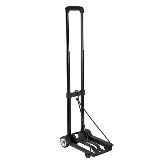 Folding Hand Truck, 49.9 kg Load Capacity, Collapsible Luggage Cart with 2 Wheels & 1 Elastic Rope, Utility V952-BXSTHCHS2G11BKSTN001V0