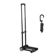 Folding Hand Truck, 49.9 kg Load Capacity, Collapsible Luggage Cart with 2 Wheels & 1 Elastic Rope, Utility V952-BXSTHCHS2G11BKSTN001V0