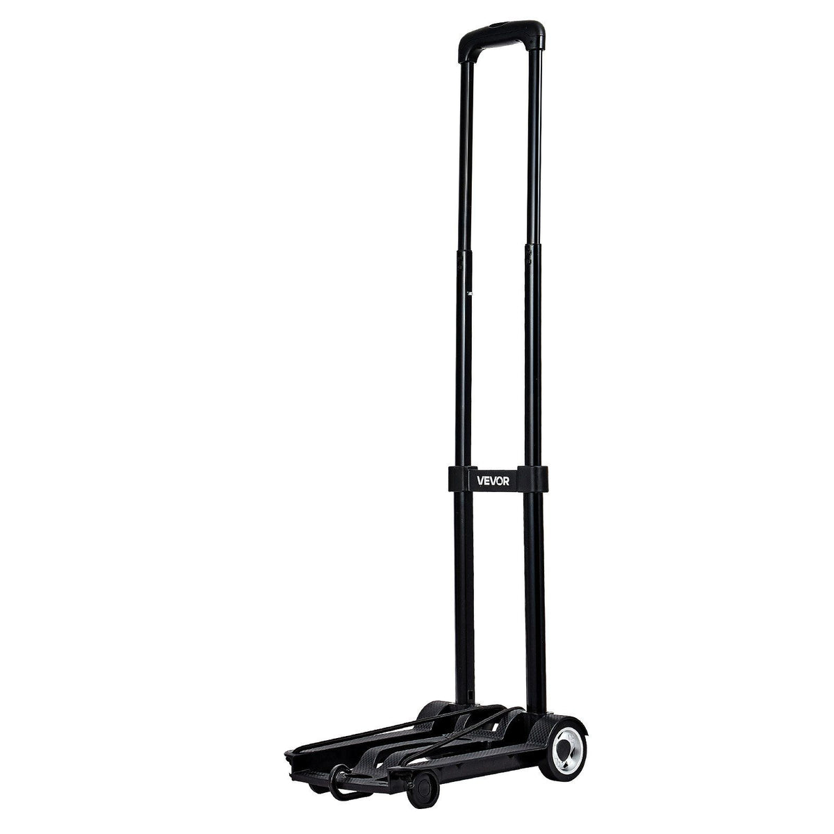 Folding Hand Truck, 49.9 kg Load Capacity, Collapsible Luggage Cart with 2 Wheels & 1 Elastic Rope, Utility V952-BXSTHCHS2G11BKSTN001V0