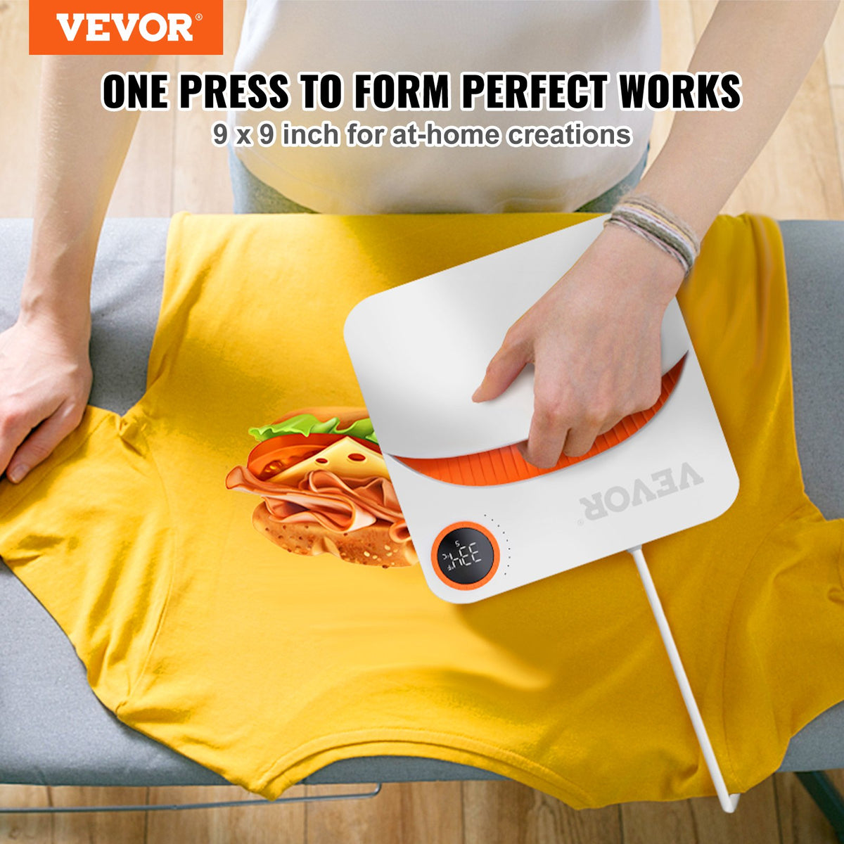 Heat Press 9 x 9 in Portable Easy Press Sublimation Transfer DIY T-shirt V952-BXSTHJYCDBB99V1R3V3