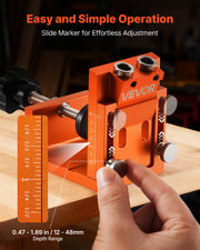 Pocket Hole Jig Kit, 12 mm to 48 mm Adjustable, Jig Pocket Hole System with Step Drill, Hex Wrench, Drill V952-BXSXKKJJSDPF7781A001V0