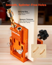 Pocket Hole Jig Kit, 12 mm to 48 mm Adjustable, Jig Pocket Hole System with Step Drill, Hex Wrench, Drill V952-BXSXKKJJSDPF7781A001V0