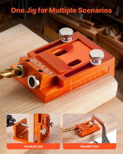 Pocket Hole Jig Kit, 12 mm to 48 mm Adjustable, Jig Pocket Hole System with Step Drill, Hex Wrench, Drill V952-BXSXKKJJSDPF7781A001V0