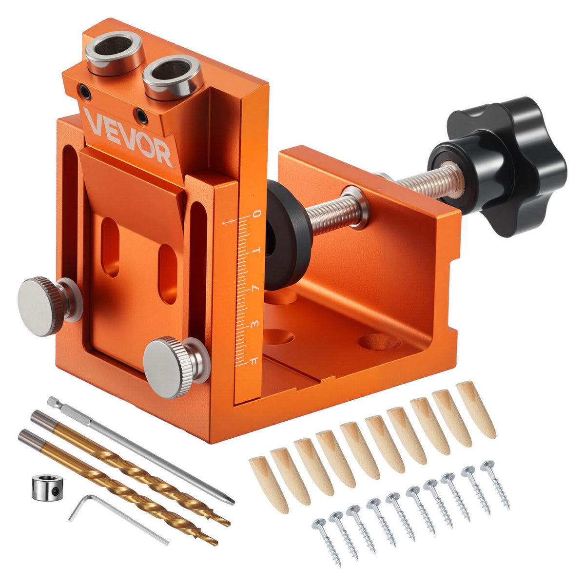 Pocket Hole Jig Kit, 12 mm to 48 mm Adjustable, Jig Pocket Hole System with Step Drill, Hex Wrench, Drill V952-BXSXKKJJSDPF7781A001V0