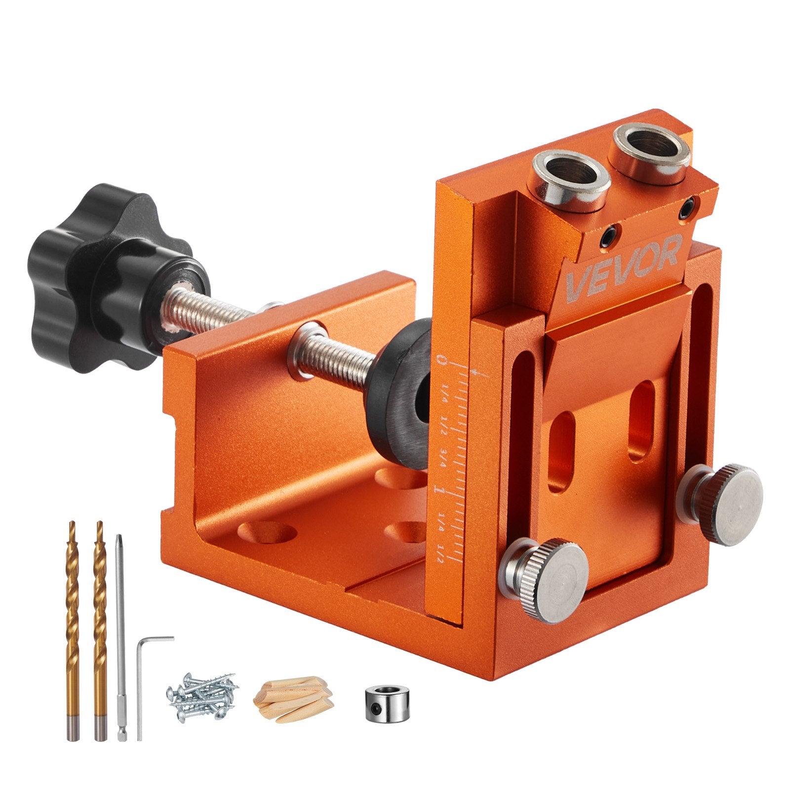 Pocket Hole Jig Kit, 12 mm to 48 mm Adjustable, Jig Pocket Hole System with Step Drill, Hex Wrench, Drill V952-BXSXKKJJSDPF7781A001V0