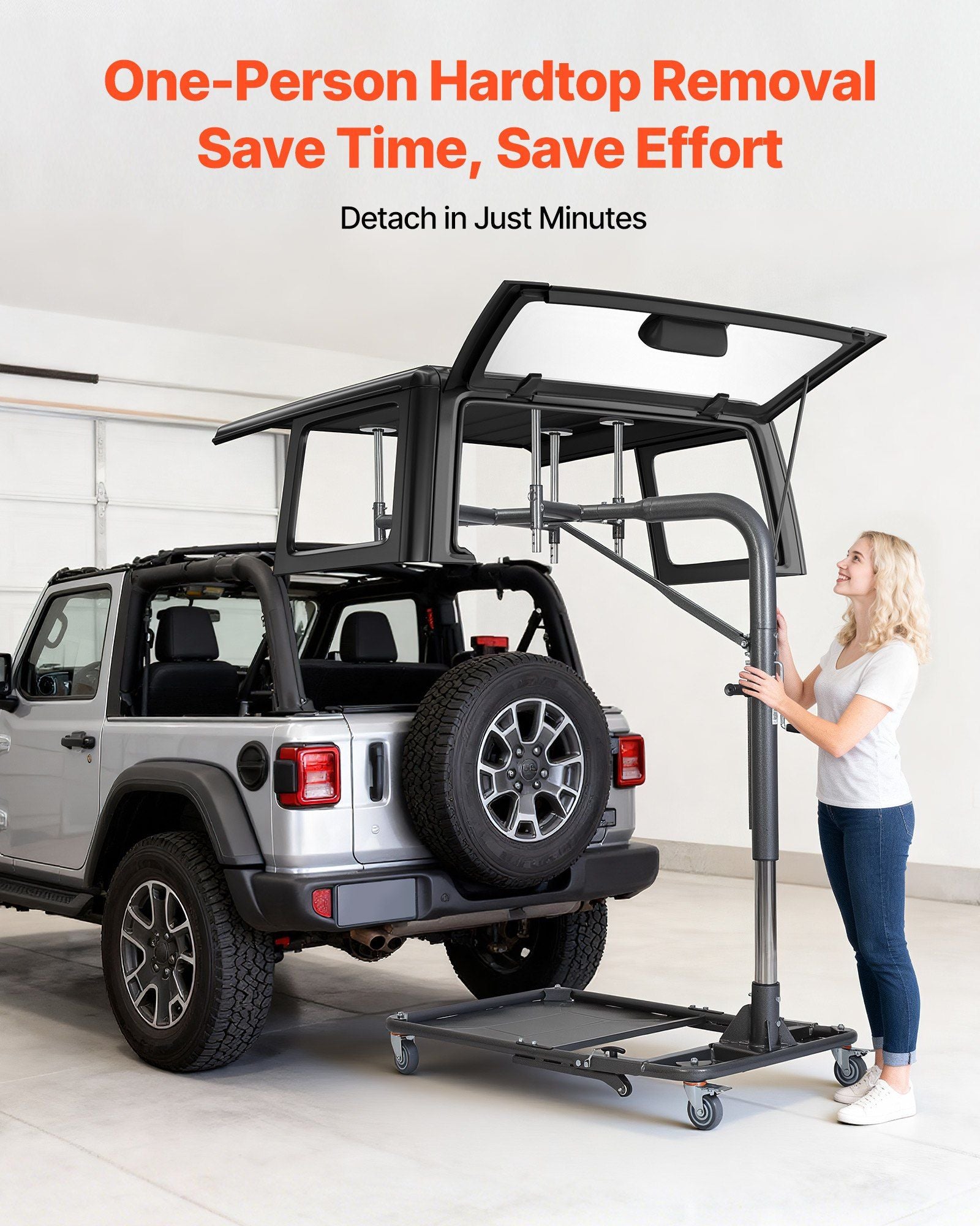 Hard Top Remover Lift, 99.79 kg, Foldable Jeep Hardtop Removal and Storage System, Easy One-Person Operation, V952-BXSYDCXXTKZDAT3NP001V0