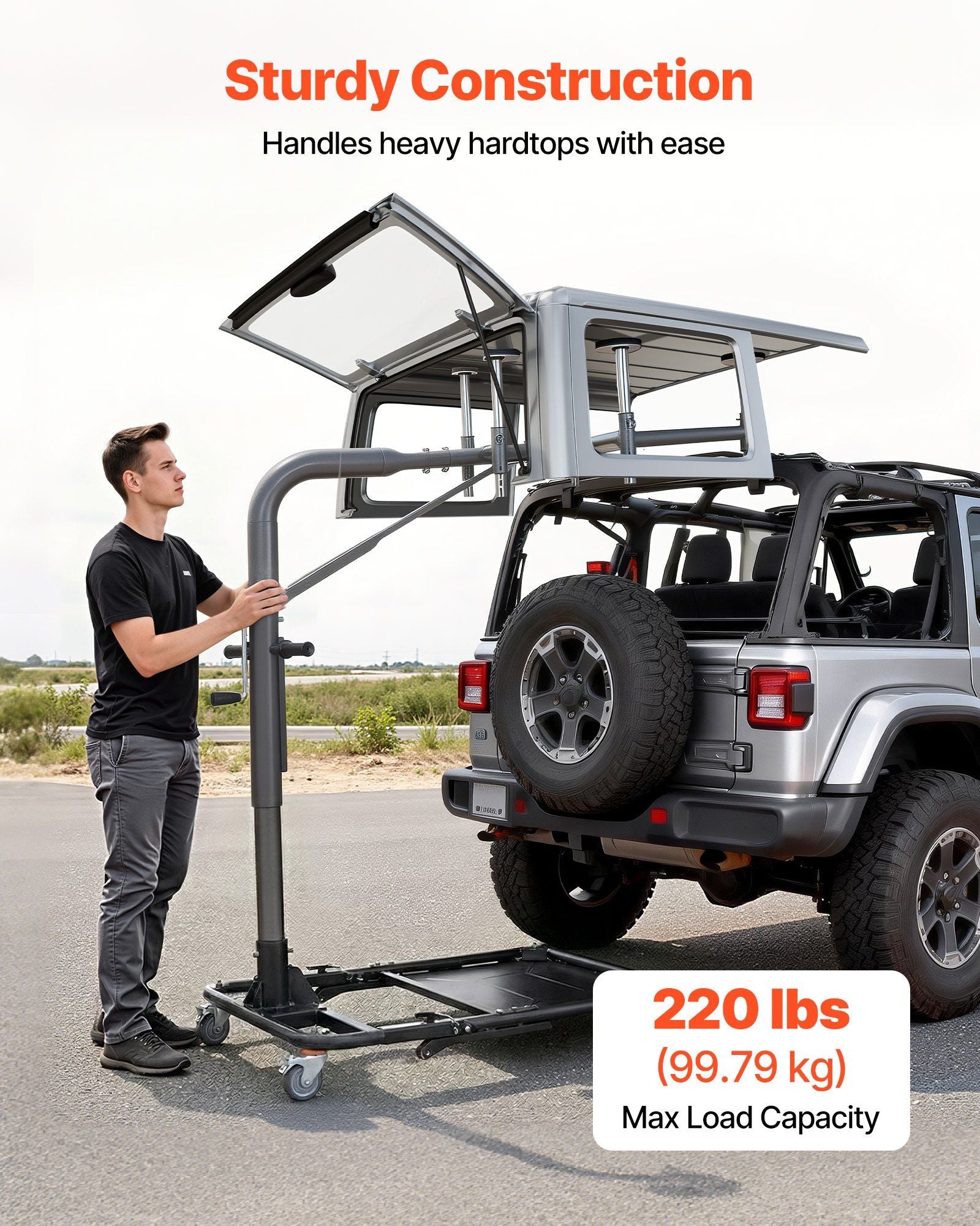 Hard Top Remover Lift, 99.79 kg, Foldable Jeep Hardtop Removal and Storage System, Easy One-Person Operation, V952-BXSYDCXXTKZDAT3NP001V0