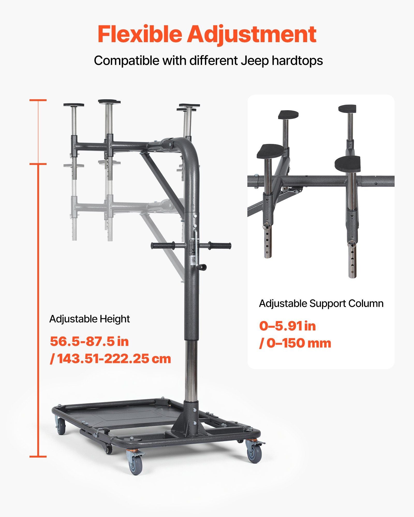 Hard Top Remover Lift, 99.79 kg, Foldable Jeep Hardtop Removal and Storage System, Easy One-Person Operation, V952-BXSYDCXXTKZDAT3NP001V0
