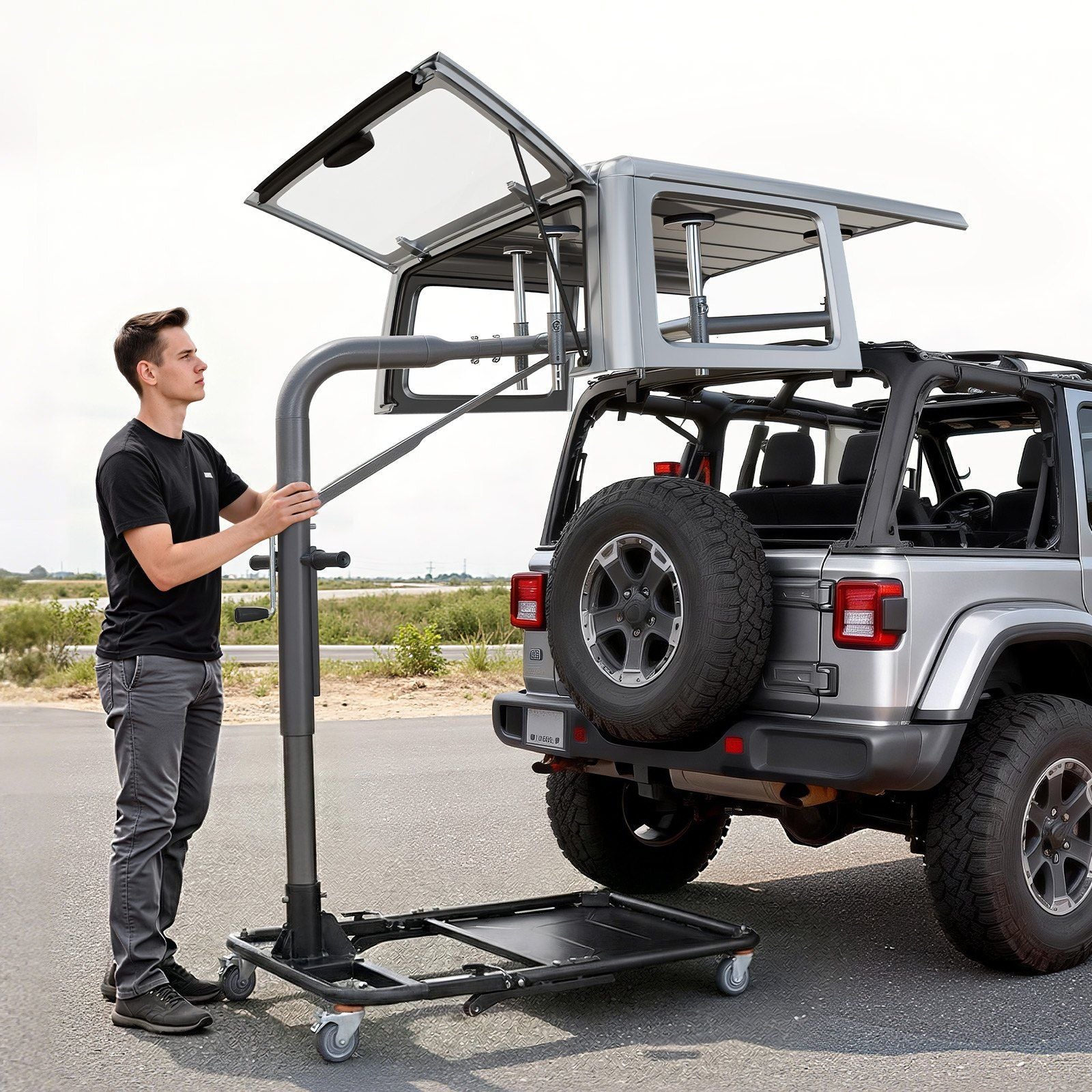 Hard Top Remover Lift, 99.79 kg, Foldable Jeep Hardtop Removal and Storage System, Easy One-Person Operation, V952-BXSYDCXXTKZDAT3NP001V0
