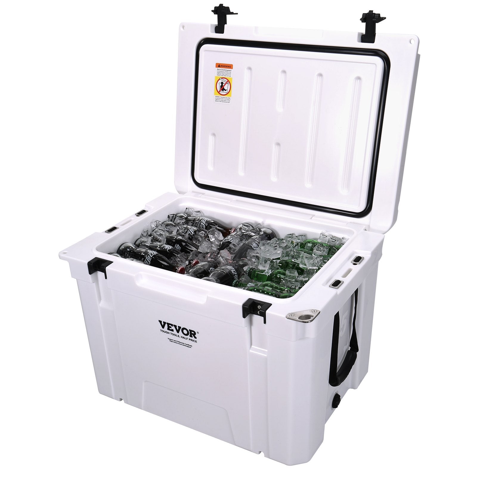 Insulated Portable Cooler, 65 qt, Holds 65 Cans, Ice Retention Hard Cooler with Heavy Duty Handle, Ice Chest V952-BXSYLQQGS65QTSVSEV0