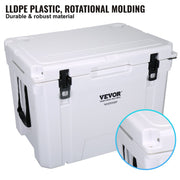 Insulated Portable Cooler, 65 qt, Holds 65 Cans, Ice Retention Hard Cooler with Heavy Duty Handle, Ice Chest V952-BXSYLQQGS65QTSVSEV0