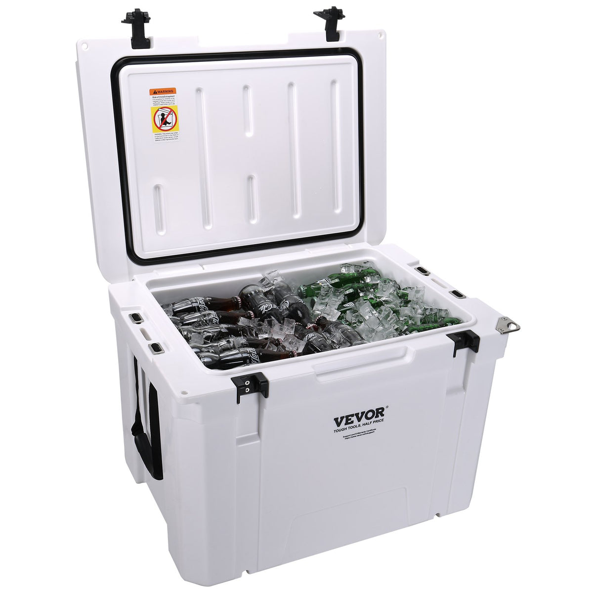 Insulated Portable Cooler, 65 qt, Holds 65 Cans, Ice Retention Hard Cooler with Heavy Duty Handle, Ice Chest V952-BXSYLQQGS65QTSVSEV0