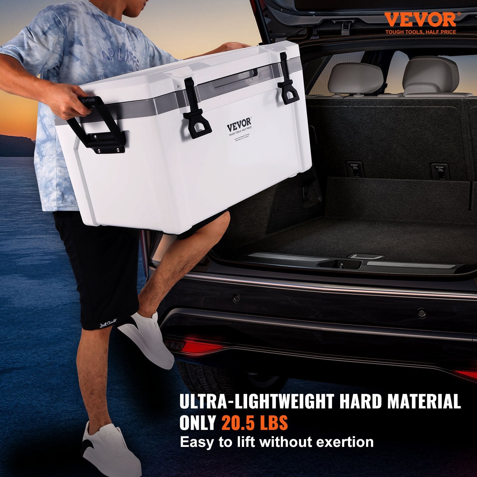 Insulated Portable Cooler, 49 L, Holds 50 Cans, Ice Retention Hard Cooler with Heavy Duty Handle, Ice Chest V952-BXSYLQQZS55QTAYNBV0