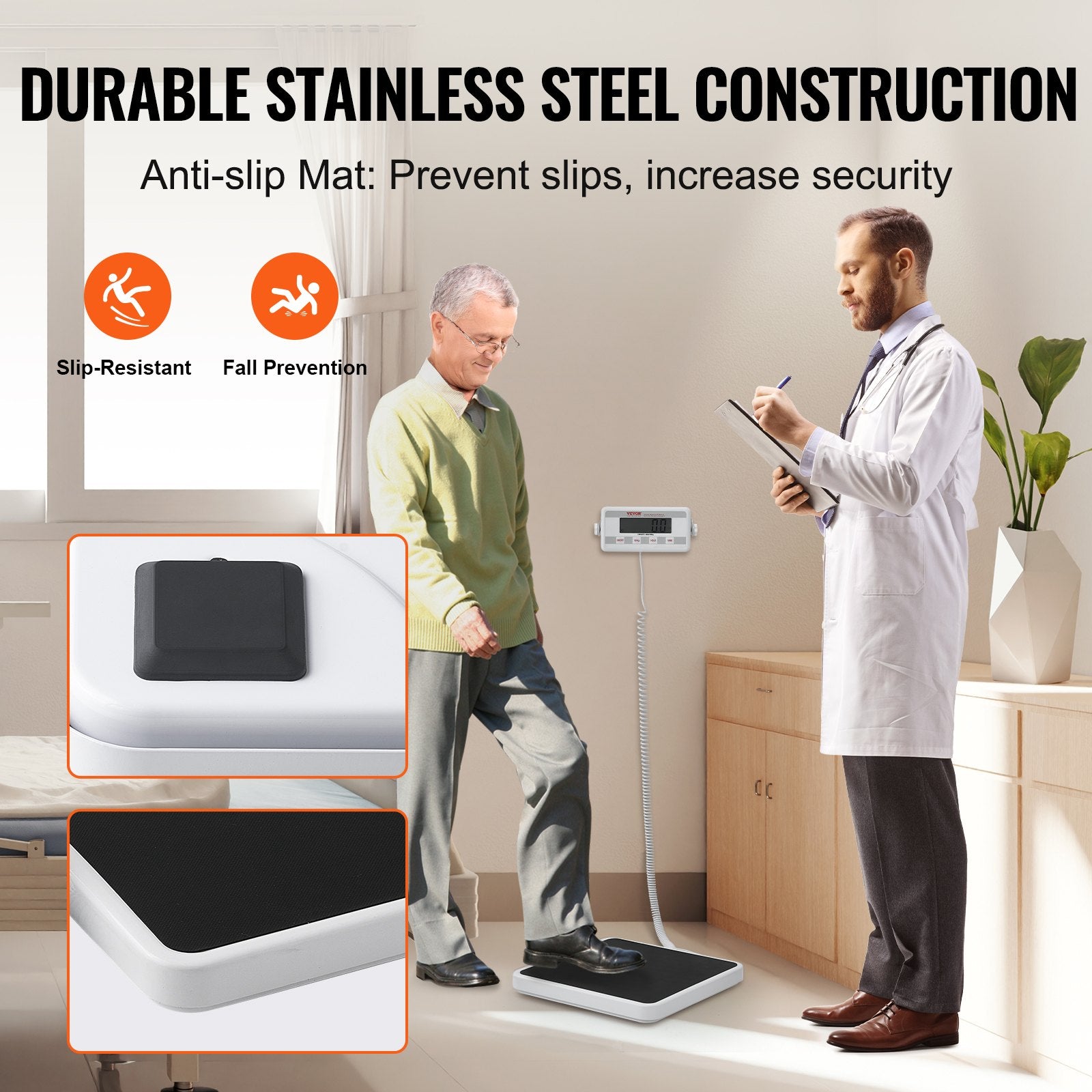 Portable Medical Scale, Professional Digital Physician Scale for Weighing - with Anti-Slip Mat, 2 Units V952-BXSYSCBSG400MRDEEV3