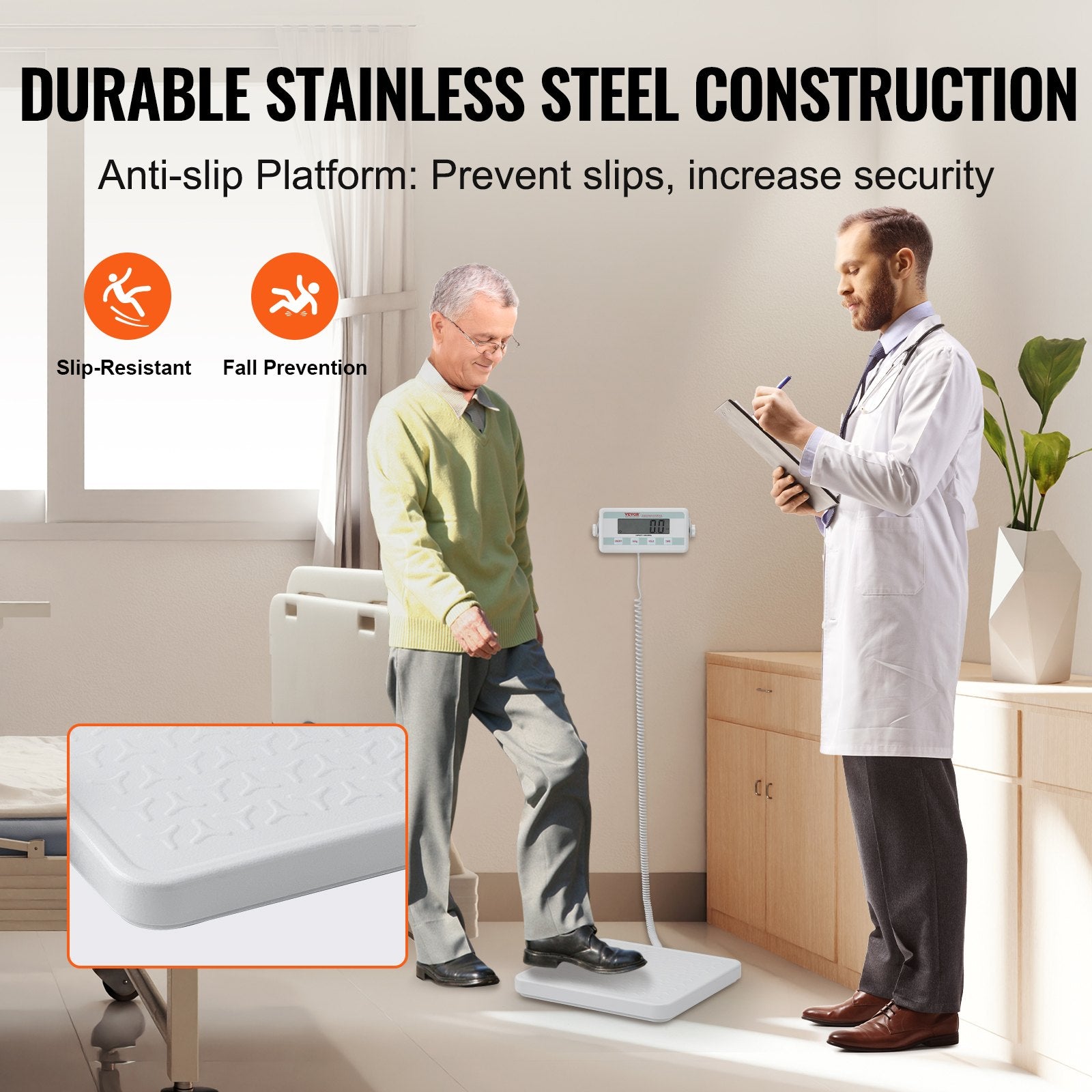 Portable Medical Scale, Professional Digital Physician Scale for Weighing - with Anti-slip Platform, 2 Units, V952-BXSYSCBSG440FYILKV3
