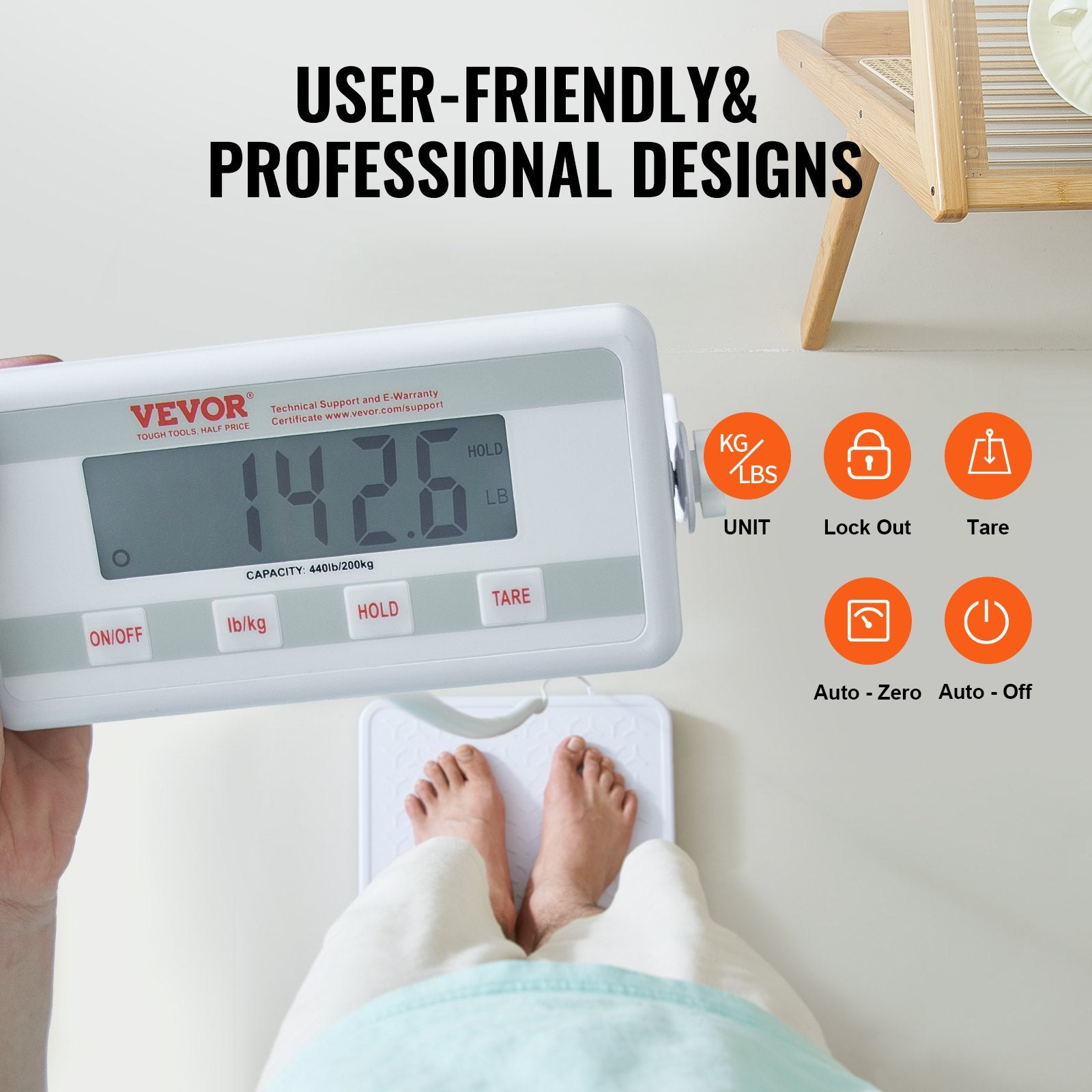 Portable Medical Scale, Professional Digital Physician Scale for Weighing - with Anti-slip Platform, 2 Units, V952-BXSYSCBSG440FYILKV3