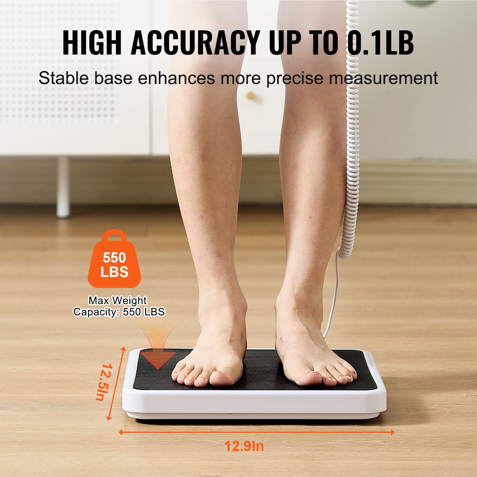 Portable Medical Scale Digital Physician Weight Scale Anti-Slip Mat 550LBS V952-BXSYSCBSG550RRCT8V3