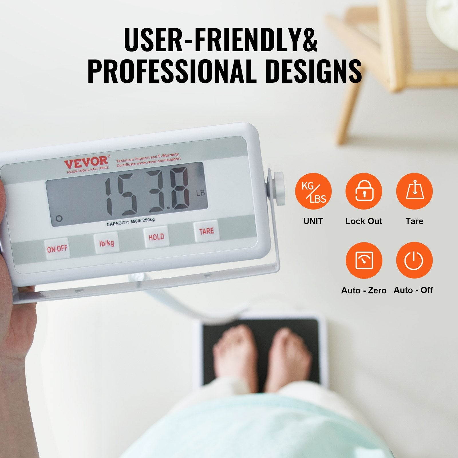 Portable Medical Scale Digital Physician Weight Scale Anti-Slip Mat 550LBS V952-BXSYSCBSG550RRCT8V3