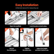 Work Platform, 4 Gear Adjustable Height, Folding Alloy Steel Step Ladder, Portable Scaffolding Platform, 400 V952-BXSZDJSJZJ90H7CSCV0