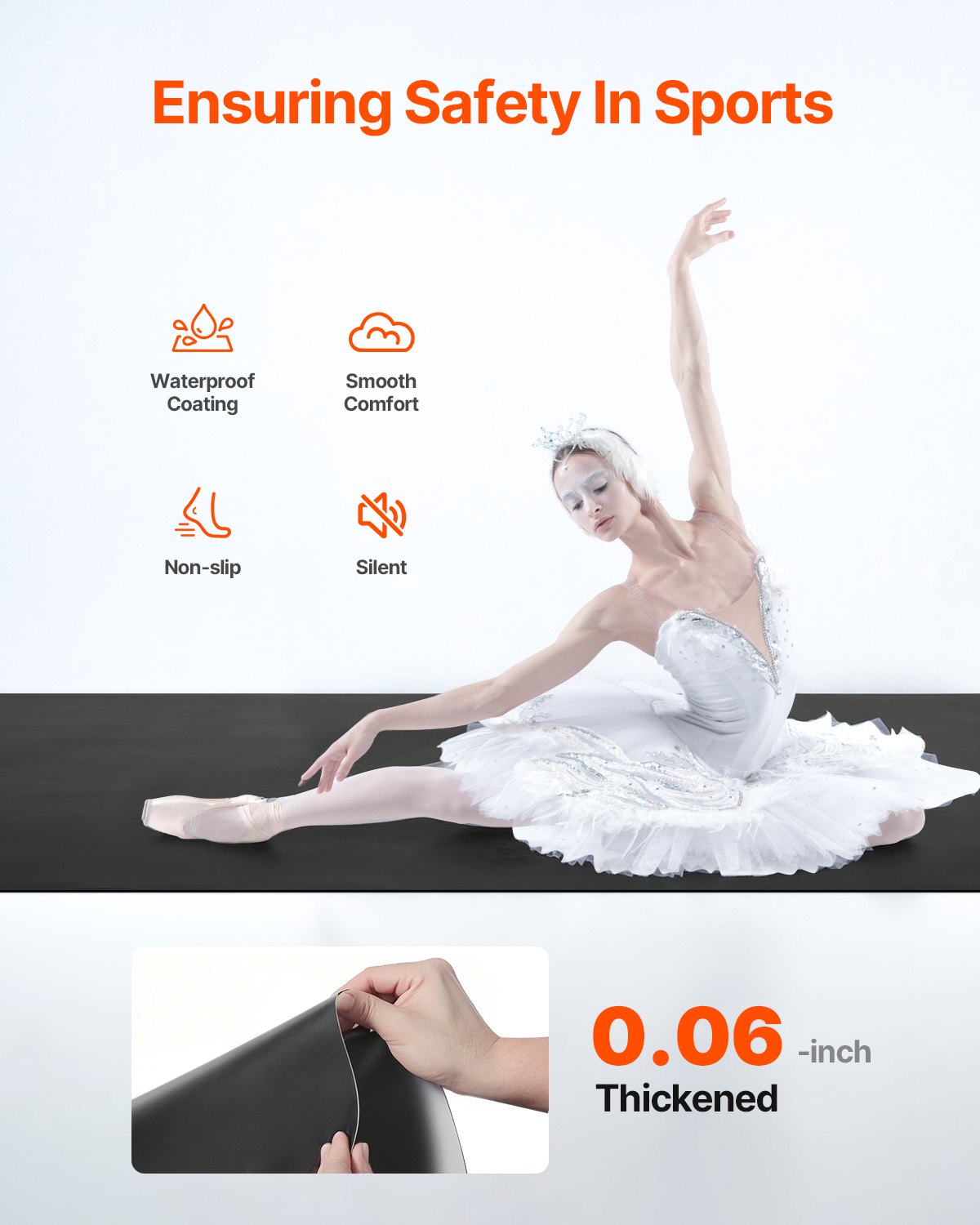 Dance Floor, 6.6' x 3' Portable Yoga Mat with Organizer Bag, 1.5 mm Thick Workout Mats, Non-slip Floor Mats V952-BXWDDDHHPVC2SAF36V0