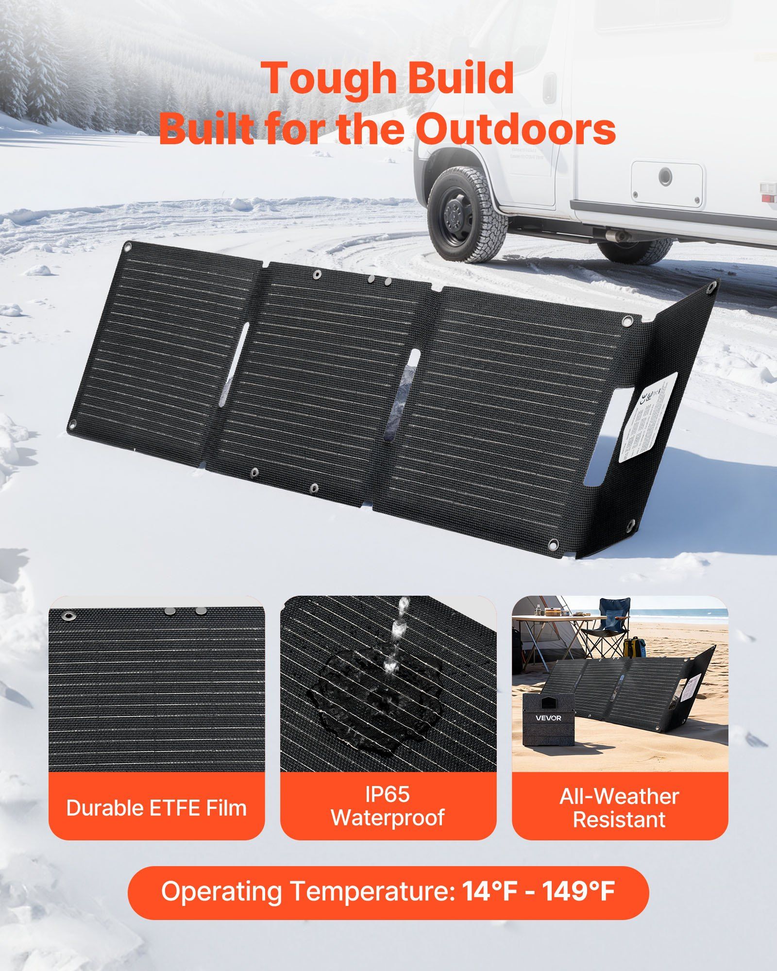 30W Foldable Solar Panel Charger, 16BB N-Type Monocrystalline Solar Panel 24% Efficiency, Ultra-Light V952-BXZDTYNB130WQ3D4Y001Y3