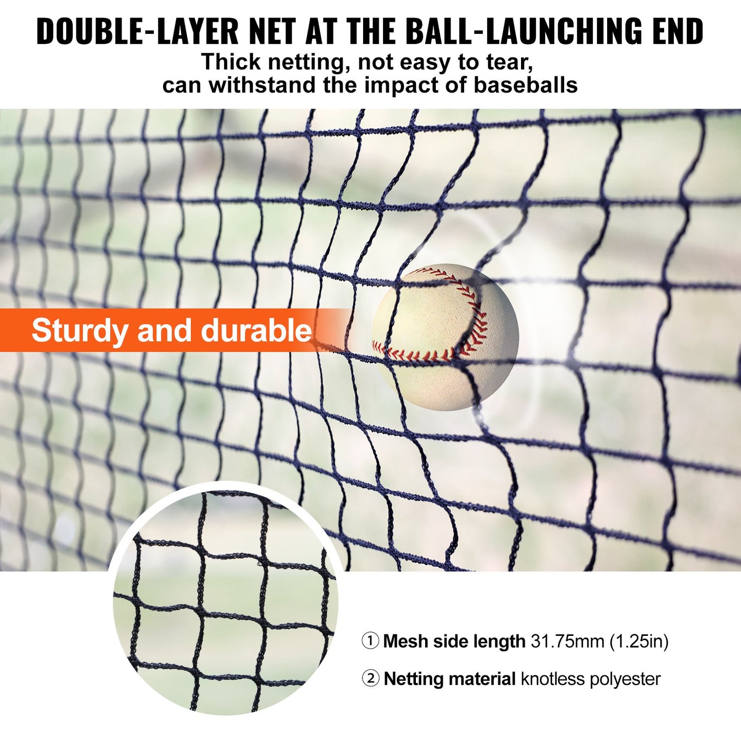 Baseball Batting Cage, Softball and Baseball Batting Cage Net and Frame, 22x12x8ft Practice Portable Cage Net V952-BYBLXWKWBLXW771VRV0