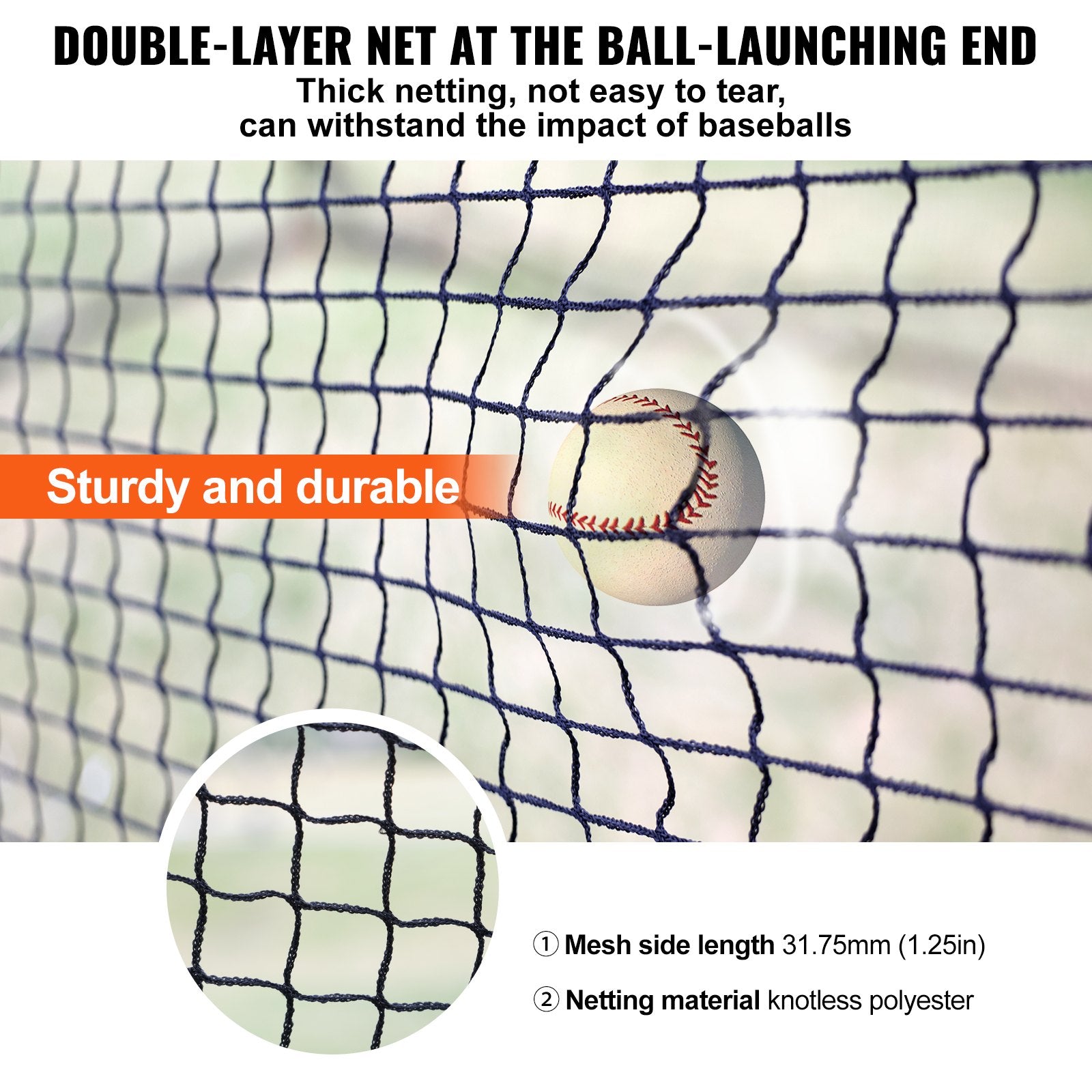 Baseball Batting Cage, Softball and Baseball Batting Cage Net and Frame, 22x12x8ft Practice Portable Cage Net V952-BYBLXWKWBLXW771VRV0