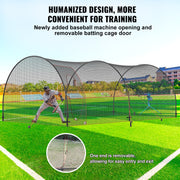 Baseball Batting Cage, Softball and Baseball Batting Cage Net and Frame, 22x12x8ft Practice Portable Cage Net V952-BYBLXWKWBLXW771VRV0