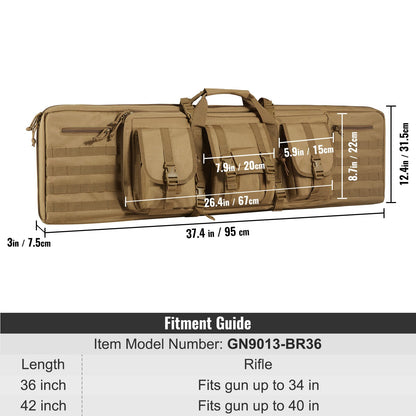 Rifle Bag, 36 inch Tactical Double Long Gun Bag, Soft Rifle Case with Lockable Zipper, Portable Handle & V952-BYBQD36YCHS2J6CG7V0