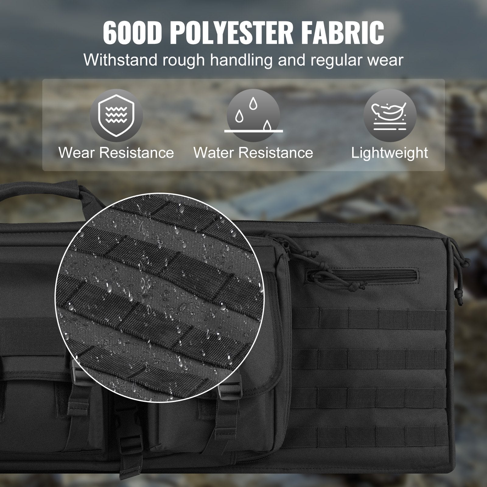 Rifle Bag 42 inch Tactical Double Long Gun Bag for 2 Rifles & 2 Pistols V952-BYBQD42YCHS2PKJDWV0