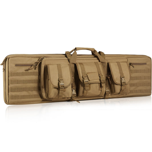 Rifle Bag, 42 inch Tactical Double Long Gun Bag, Soft Rifle Case with Lockable Zipper, Portable Handle & V952-BYBQD42YCHS2X2IG8V0