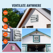 Shutter Exhaust Fan, 356 mm High-speed 1400RPM 994 CFM, Aluminum Wall Mount Attic Fan with AC-motor, V952-BYCSPQSACDJ1BBOUXV3