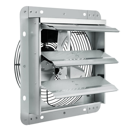 Shutter Exhaust Fan, 254 mm High-speed 1400RPM 753 CFM, Aluminum Wall Mount Attic Fan with AC-motor, V952-BYCSPQSDJAC10PBM8V3