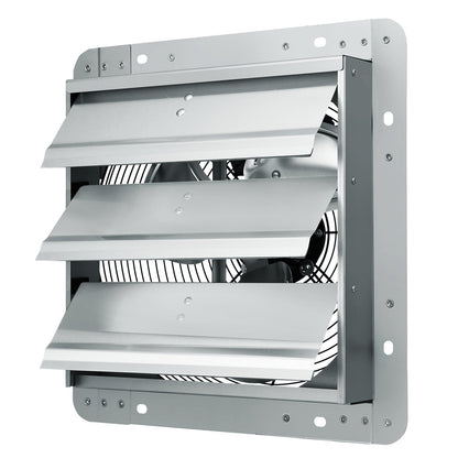 Shutter Exhaust Fan, 305 mm High-speed 1400RPM 1084 CFM, Aluminum Wall Mount Attic Fan with AC-motor, V952-BYCSPQSDJAC12DLJSV3