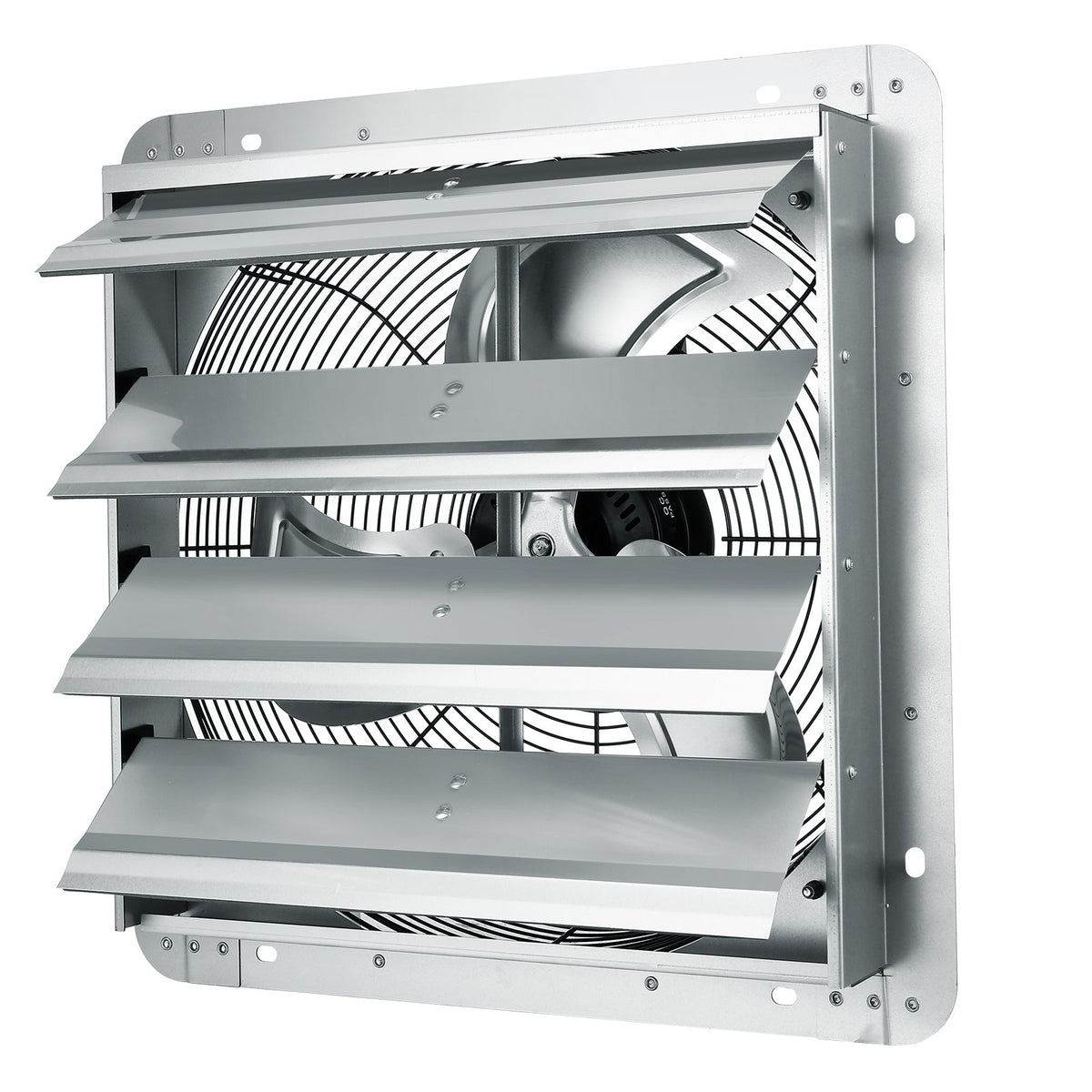 Shutter Exhaust Fan, 406 mm High-speed 1400RPM 1506 CFM, Aluminum Wall Mount Attic Fan with AC-motor, V952-BYCSPQSDJAC16NRV5V3