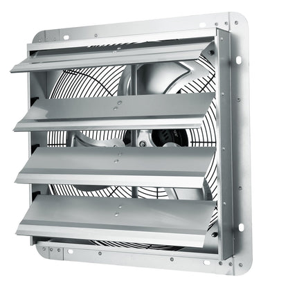 Shutter Exhaust Fan, 406 mm High-speed 1400RPM 1506 CFM, Aluminum Wall Mount Attic Fan with AC-motor, V952-BYCSPQSDJAC16NRV5V3