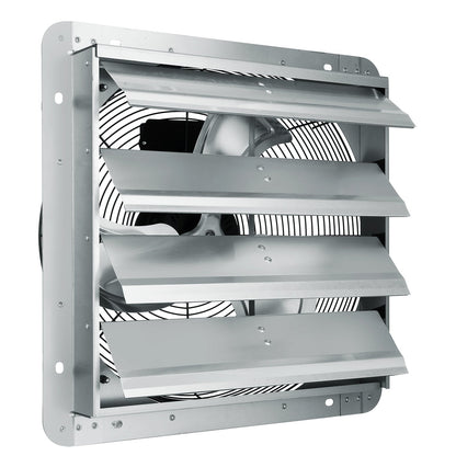 Shutter Exhaust Fan, 406 mm High-speed 1400RPM 1506 CFM, Aluminum Wall Mount Attic Fan with AC-motor, V952-BYCSPQSDJAC16NRV5V3