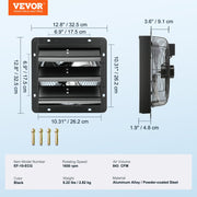 Shutter Exhaust Fan, 254mm / 10inch with Temperature Humidity Controller, EC-motor, 843 CFM, Variable Speed V952-BYCSPQSDJEC10VE89V3