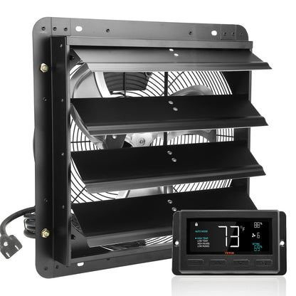 Shutter Exhaust Fan, 406 mm /16inch with Temperature Humidity Controller, EC-motor, 1747 CFM, Variable Speed V952-BYCSPQSDJEC16PFKWV3