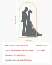Arch Backdrop Stand, 2 x 1 m, Stable Structure, Easy Assembly, 1 Set Gold Metal Arch Backdrop Stand for V952-BYDGMJDJT66FVMQ73001V0