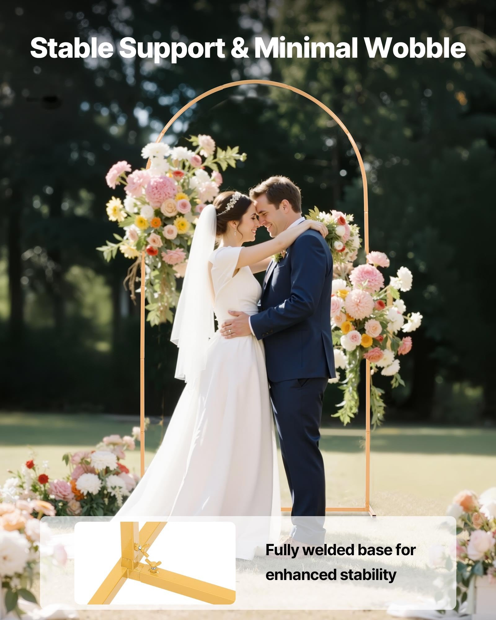Arch Backdrop Stand, 2.2 x 1.2 m, Stable Structure, Easy Assembly, 1 Set Gold Metal Arch Backdrop Stand for V952-BYDGMJDJT72FCTPRA001V0