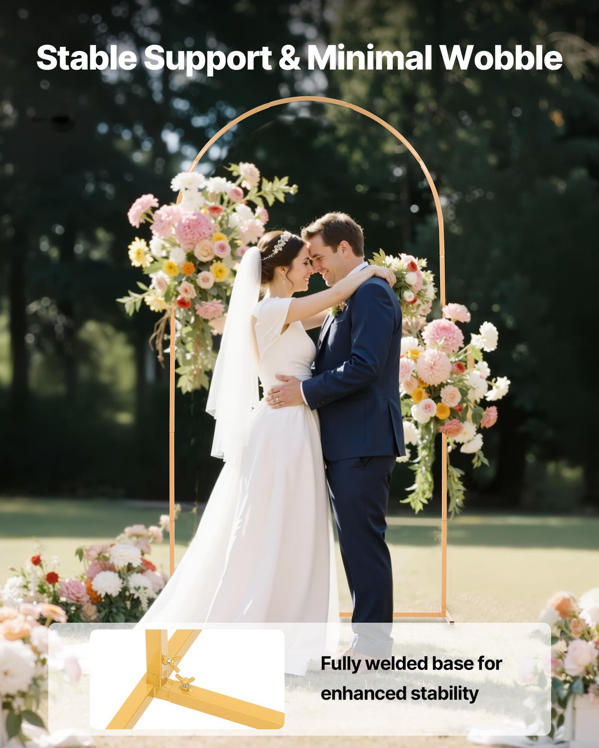 Arch Backdrop Stand, 2.2 x 1.2 m, Stable Structure, Easy Assembly, 1 Set Gold Metal Arch Backdrop Stand for V952-BYDGMJDJT72FCTPRA001V0