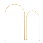 Arch Backdrop Stand, Set of 2, 2.2 m and 1.8 m, Stable Structure, Easy Assembly, Gold Metal Arch Backdrop V952-BYDGMJLJTDBZ1SEAH001V0