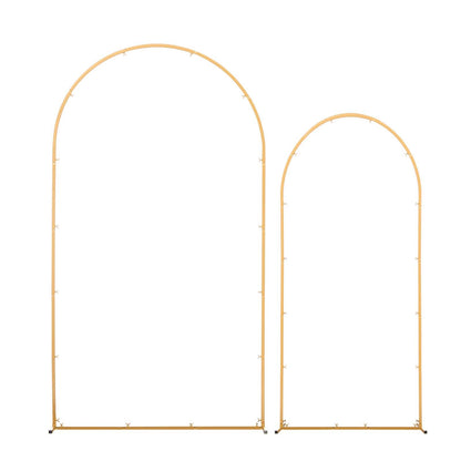 Arch Backdrop Stand, Set of 2, 2.2 m and 1.8 m, Stable Structure, Easy Assembly, Gold Metal Arch Backdrop V952-BYDGMJLJTDBZ1SEAH001V0
